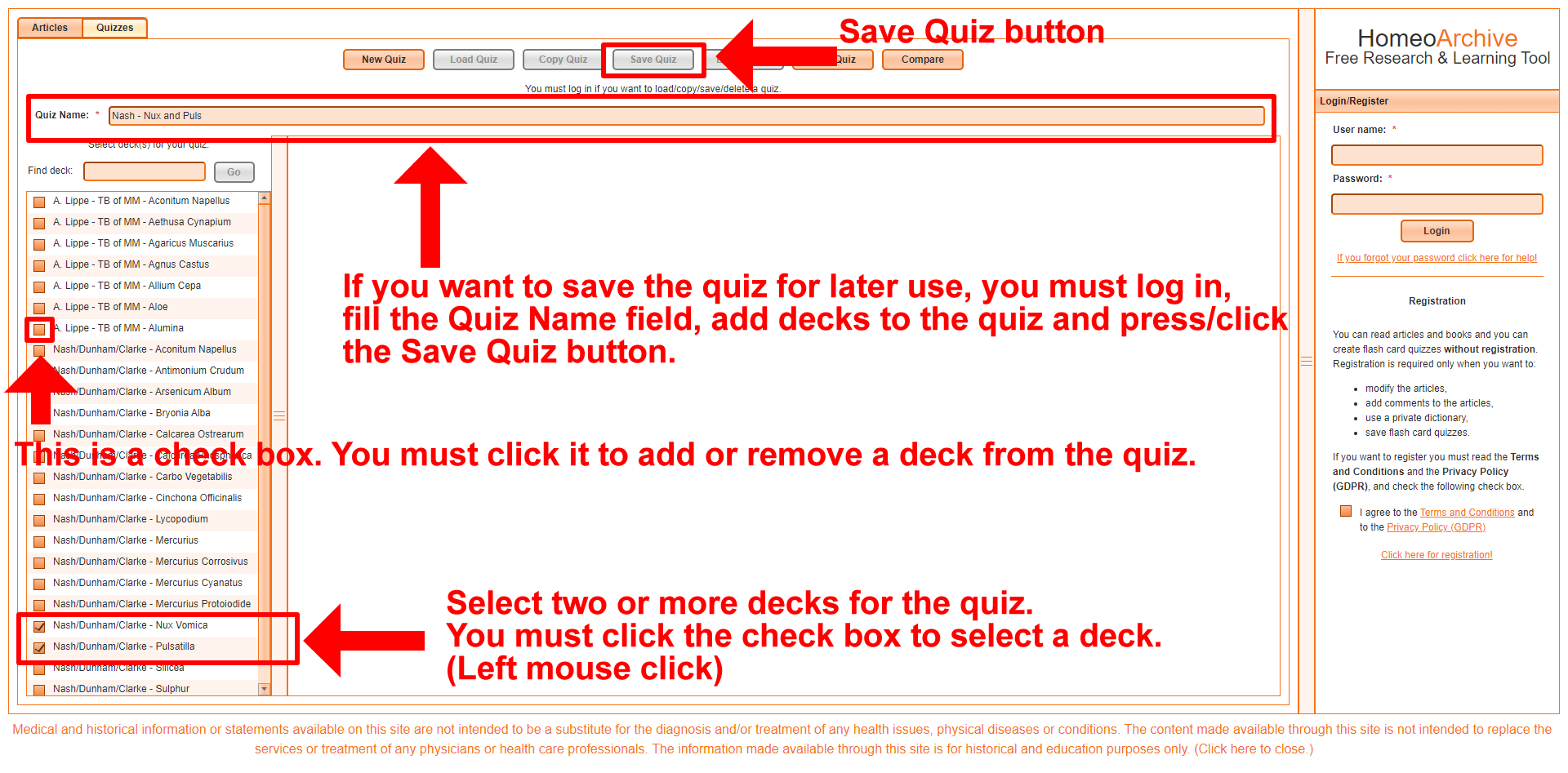 Adding decks to the Quiz